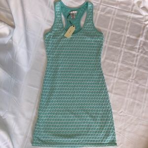 NWT! Sz S Sophie MAX STUDIO Mint Green + White Women’s Knit Racerback Dress